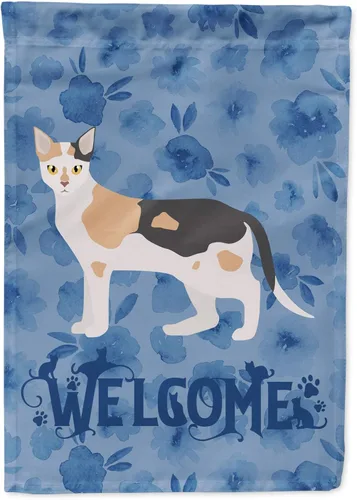 Miniatura 88 de Caroline's Treasures CK4813CHF - Bandera de bienvenida con gato abisinio azul, manga grande, para porche, para colgar en la pared, poliéster