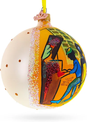 Miniatura 2 de Swingin' Jazz Band - Bola de cristal soplado para Navidad (4 pulgadas)