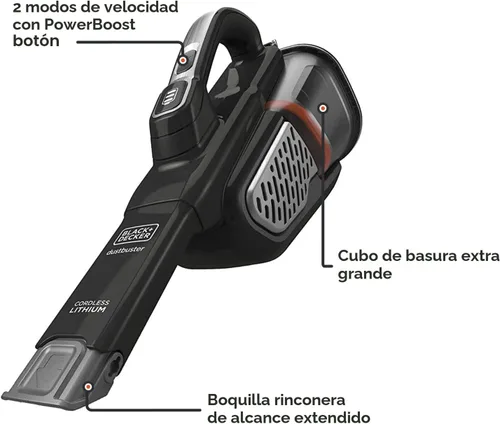 Miniatura 2 de BLACK+DECKER Dustbuster – Aspiradora portátil inalámbrica de mano, pequeño aspirador de mano para dormitorio, hogar y automóvil, potente 20V