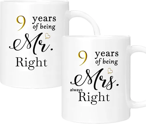 Miniatura 31 de Juego de 2 Tazas de Café del 11º Aniversario, Regalos de Boda del 11º Año Decoraciones de Aniversario para Parejas Padres Hombres Mujeres Marido