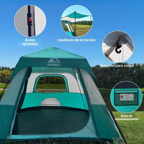 Miniatura 5 de Hewolf Instant Tent for 4-6 Person Camping, Waterproof Easy Pop Up Tent Sets Up in 60 Seconds for Family Outdoor Hiking & Backpacking with Carry Bag