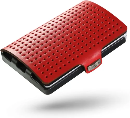 I-CLIP AdvantageR - Funda de cuero para billetera fina, diseño minimalista, delgada y clip para dinero