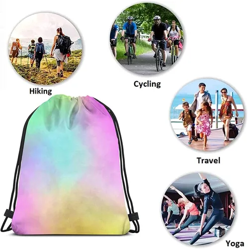 Miniatura 7 de Beabes Acuarela Unicornio Cordón Bolsas Mochila Gimnasio Saco, Multi-a70, Mochilas de viaje