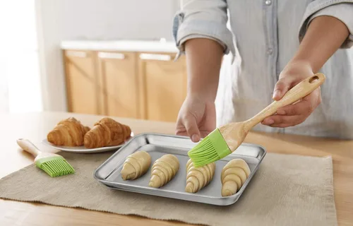 Miniatura 6 de TeamFar Moldes para horno tostador, bandeja compacta de acero inoxidable para hornear, 10.5 x 8 x 1 pulgadas, saludables y resistentes, borde