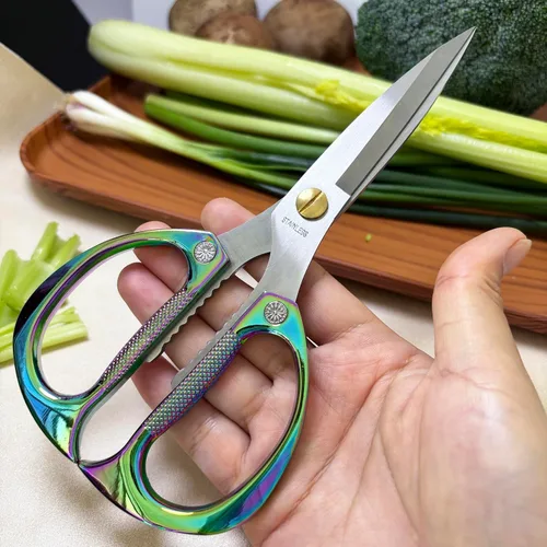 Miniatura 3 de Tijeras de cocina multiusos resistentes para alimentos, carne, aves de corral, verduras, hierbas Tijeras de cocina de 7.5 pulgadas de alta Colorido