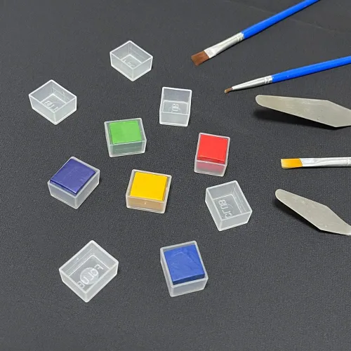 Miniatura 2 de 150 piezas de plástico transparente vacío para acuarelas – 0.07 onzas líquidas de capacidad, bandejas de pintura recargables para acuarelas sólidas
