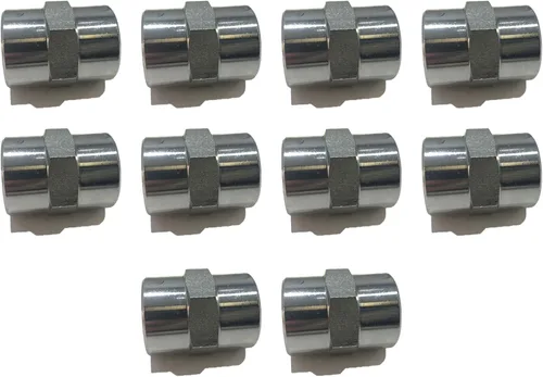 Acoplador reductor de acero 1/2" FNPT x 3/8" FNPT hembra NPT HIDRUALIC/combustible/aire/agua/aceite/gas/WOG (cantidad 10)