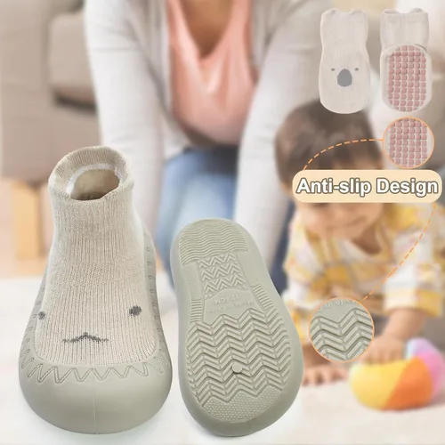 Miniatura 3 de 2 pares de zapatos antideslizantes estilo caroon para bebés, zapatos para niños y niñas, zapatos para caminar, zapatos de goma suave con pantuflas