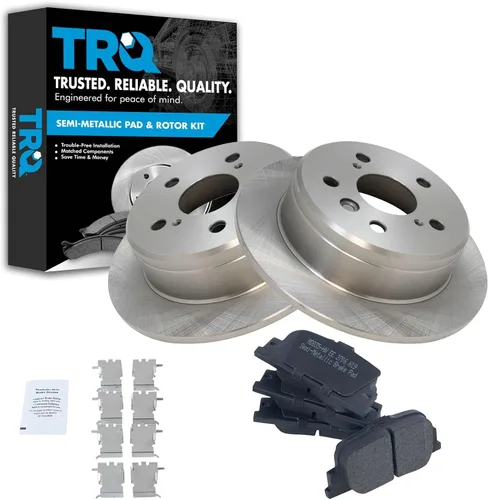 Miniatura 28 de TRQ Juego de pastillas de freno semimetálicas traseras y rotores compatibles con Chevrolet Trailblazer 02-06 Trailblazer EXT 04-06 SSR 02-07 GMC