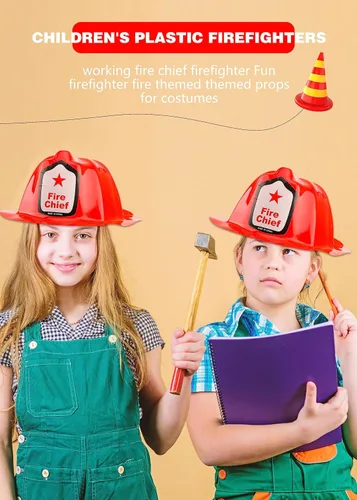 Miniatura 5 de 48/54/ 90 Pcs Pack Firefighter Hats Bulk Red Fire Chief Helmets Plastic Fireman Hat for Halloween Firefighter Party