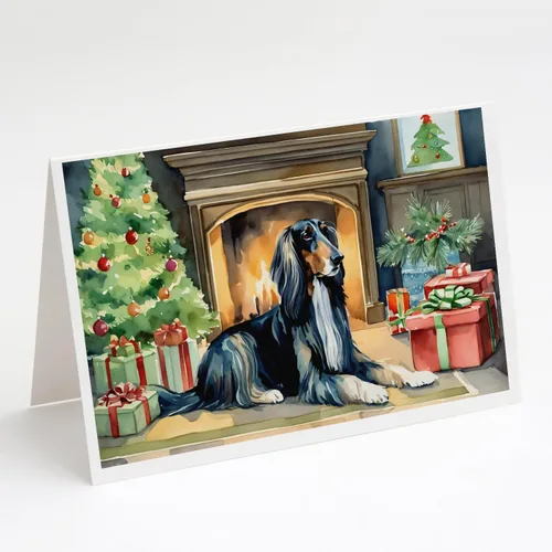 Miniatura 6 de Caroline's Treasures DAC2753GCA7P Paquete de 8 tarjetas de felicitación navideña acogedora de Husky siberiano Tarjetas en blanco con sobres