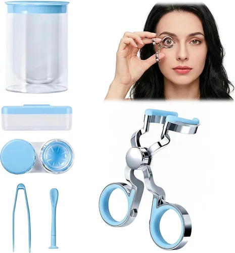 Kit de ayuda portátil para lentes de contacto para principiantes con herramienta aplicadora y herramienta removedor de contacto para contactos