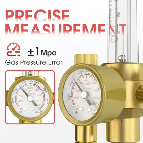 Miniatura 2 de YESWELDER Regulador de Gas Medidor Caudalímetro para Soldadura MIG y TIG de Argón/CO2 con Manguera de Gas de 8 pies