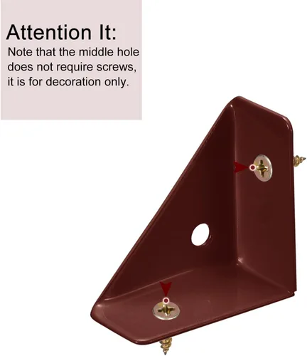 Miniatura 4 de uxcell 4 soportes de esquina angulares de 1.496 pulgadas x 1.496 pulgadas, soportes de acero laminado en frío con tornillos para borde de escritorio
