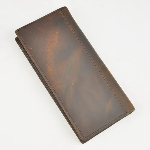 Miniatura 2 de Le'aokuu Funda de piel con cremallera para hombre, organizador para tarjetas de visita, cartera para teléfono, cartera plegable