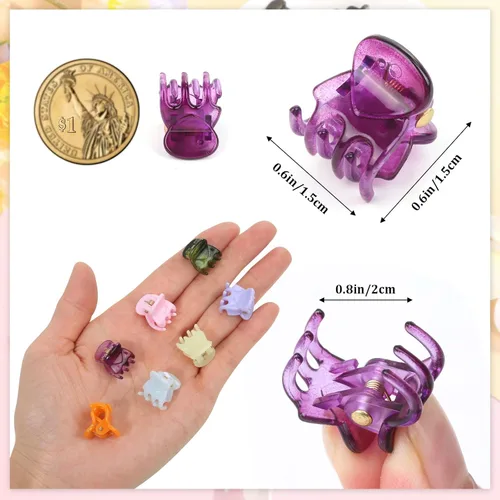Miniatura 2 de Sublaga Pinzas para el cabello para mujeres y niñas, 72 pinzas para el cabello, patrón de flores, resina, duraderas, unisex, 0.7 x 0.7 x 0.6 in, 72