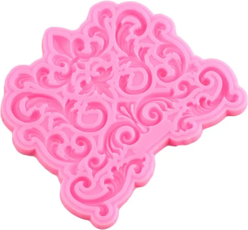 Miniatura 4 de Moldes barrocos de silicona para fondant de encaje de volutas para alivio de flores de caramelo, molde de filigrana esculpido en 3D para decoración