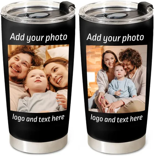 Miniatura 17 de Personalized 16 oz Insulated Coffee Tumbler with Text Name Team number, Custom Engraved World Cup Stainless Steel Double-Wall Travel Cup, Customized