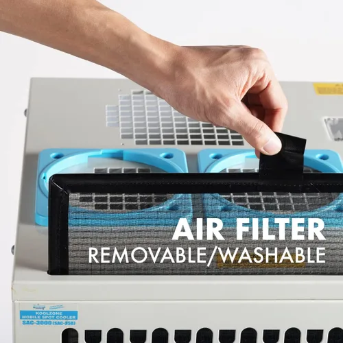 Miniatura 5 de Uninex SAC3000 KOOLZONE - Enfriador de puntos móvil para interiores y exteriores con doble conducto, grado industrial, refrigerante 10,236-BTU, R-32