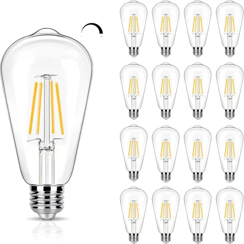 Miniatura 8 de Paquete de 16 Bombillas LED Edison Equivalente a 40W, Bombilla de Filamento LED Regulable de 4W, Bombilla de Luz ST19 5000K Luz de Día, 450LM E26