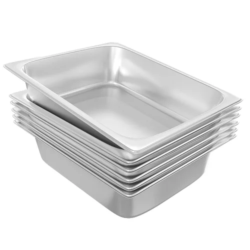 Miniatura 9 de EGGKITPO Paquete de 6 sartenes de mesa de vapor de medio tamaño de 15 cm, sartén de hotel de acero inoxidable para restaurante, sartenes de metal