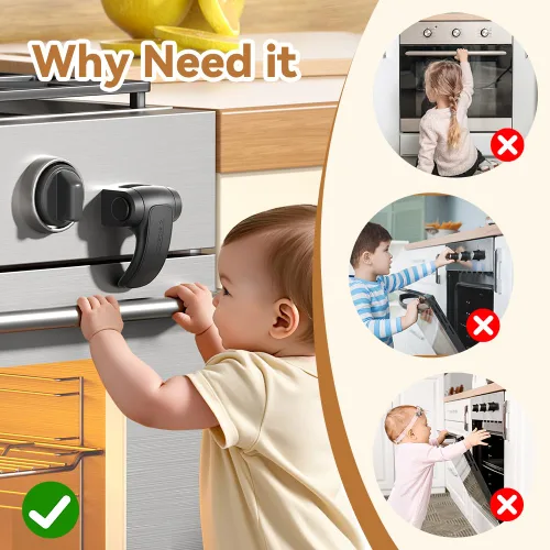 Miniatura 5 de EUDEMON 1 paquete de cerradura para horno, cerradura de puerta de horno a prueba de bebés, cerradura frontal de horno de seguridad para niños, fácil