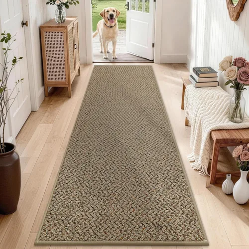 Miniatura 23 de COSY HOMEER Alfombra de pasillo de 2 pies 7 x 10 pies, antideslizante, lavable, absorbente, resistente a las manchas, alfombra para pasillo, entrada