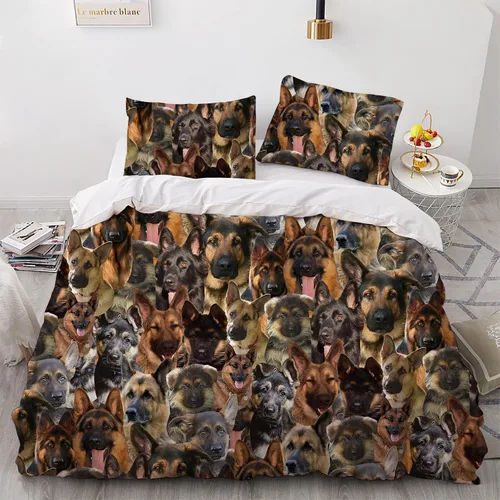 Miniatura 15 de Juego de funda de edredón de Malinois belga, juego de ropa de cama decorativo de 3 piezas con 2 fundas de almohada, funda de edredón suave, juego