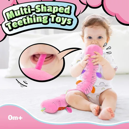 Miniatura 5 de LIGHTDESIRE Juguetes para bebés Gusano Musical, Juguetes para bebés Animales de Peluche de 3, 6, 12 Meses, Juguetes Sensoriales con Diseño de Regla