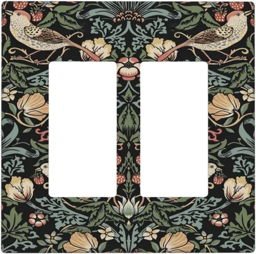 Miniatura 52 de Cubiertas Decorativas para Placas de Interruptor Bosque Primavera Hada Encantada País de las Maravillas Suelo Verde 2 Gang Cubierta de Interruptor
