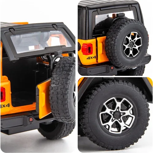Miniatura 5 de WAKAKAC Compatible para 1/32 Wrangler Coche de Juguete de Aleación Fundido a Presión con tracción hacia atrás Modelo de Coche Coleccionable con Luz