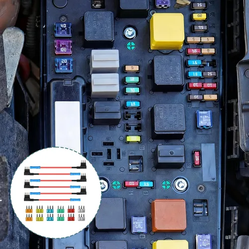 Miniatura 6 de Paquete de 5 adaptadores Micro 3 fusibles para añadir un circuito con 12 fusibles surtidos (5A 10A 15A 20A 25A 30A), kit de portafusibles de hoja