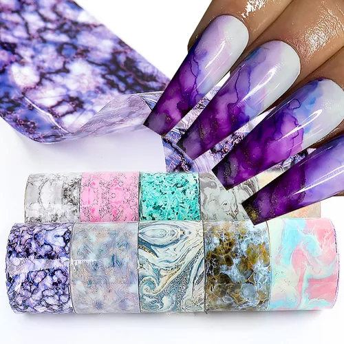 Miniatura 33 de Calcomanías holográficas de transferencia de uñas, hojas de esmalte de uñas de corazón de amor, láminas de transferencia de papel estrellado