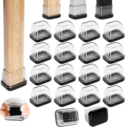 Miniatura 11 de Ezprotekt Deslizadores de patas de silla para alfombra, 8 piezas rectangulares para alfombras, almohadillas para muebles, tapas protectoras de patas