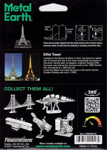 Miniatura 7 de Juego de modelo de Torre Eiffel metálico, Fascinations Metal Earth 3D
