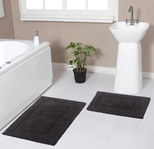Miniatura 80 de Home Weavers Classy - Juego de alfombras de baño 100 % algodón, decoración de baño, lavable, extrasuave y absorbente, tapete de cocina, juego de Aqua