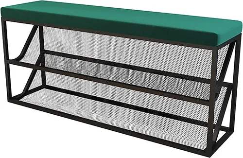 Miniatura 11 de Banco otomano de almacenamiento para pies en el extremo de la cama, banco de zapatos de entrada con cojín cómodo, ③ - Estante organizador de zapatos