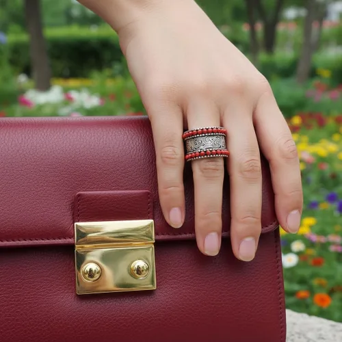 Miniatura 3 de HAIXIAN Anillo de doble fila con diseño de flores de la suerte con esferas turquesas grabadas para mujeres y hombres, plata de ley S925