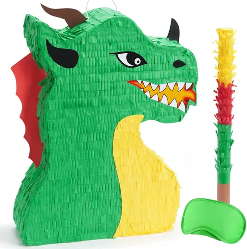 Miniatura 40 de WERNNSAI - Piñata de sirena plegable, piñata de cumpleaños con flecos que incluye cuerda para jalar, venda y bate. Decoraciones