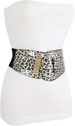 Miniatura 106 de TFJ - Cinturón ancho de moda para mujer, cintura alta, hebilla de gancho de metal dorado, talla XS, S, M, L, XL