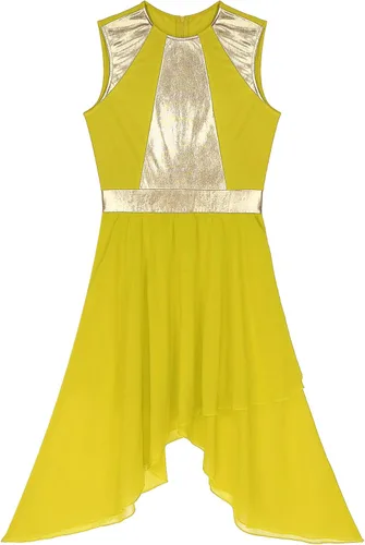 Miniatura 3 de Vestido de baile de alabanza brillante metálico para mujer, disfraz litúrgico de adoración lírica, ropa de alabanza de bloque
