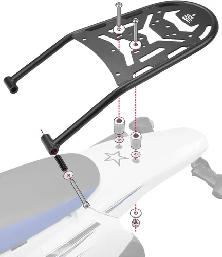 Miniatura 7 de KEMIMOTO Compatible con DRZ400S/SM y KLX400S - Estante trasero para almacenamiento de equipaje, portaequipajes trasero para enduro, portaequipajes