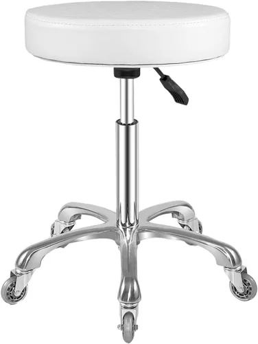 Miniatura 12 de Ainilaily Taburete Rodante con Ruedas Hidráulico de Servicio Pesado para Tienda Cocina Trabajo Pestañas Tatuaje Laboratorio Médico Guitarra, Silla