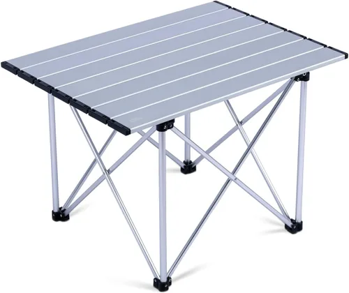 Miniatura 14 de iClimb Mesa plegable de camping compacta ultraligera con bolsa de transporte (plata - L)