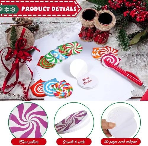 Miniatura 3 de Zhanmai 48 piezas de mini cuadernos navideños pequeños, libretas de caramelo diminutas, pequeños cuadernos navideños, cuadernos de bolsillo