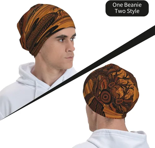 Miniatura 48 de Gorro africano holgado para adultos, tejido elástico, de calavera, gorro de invierno para exteriores para mujeres y hombres