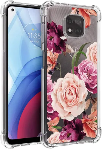 Miniatura 11 de Osophter Funda para Moto G Power 2021, diseño floral floral para niñas y mujeres, absorción de golpes, flexible de goma TPU para Motorola G Power