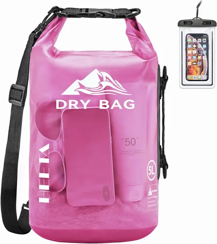 Miniatura 15 de HEETA Bolsa Seca Impermeable para Mujeres y Hombres, 5L/10L/20L/30L/40L Tapa Enrollable Bolsa de Almacenamiento Seca Ligera Mochila con Funda