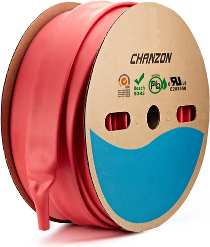 Miniatura 42 de Chanzon - Tubo termorretráctil de relación 3:1, 1-1/4" (30mm), grado marino, con revestimiento adhesivo impermeable, rollo de 4 pies
