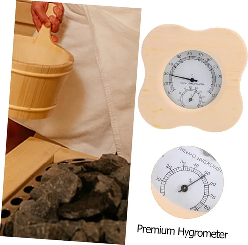 Miniatura 5 de Gadpiparty Wooden Hygrometer and Thermometer for Sauna Room, Multi-Functional Humidity Temperature Meter, Sauna Equipment Accessory with Precise